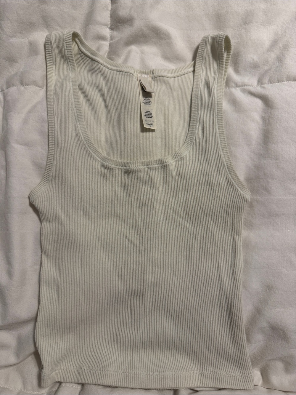SKIMS - Bone Ivory Ribbed Scoop Tank - Small